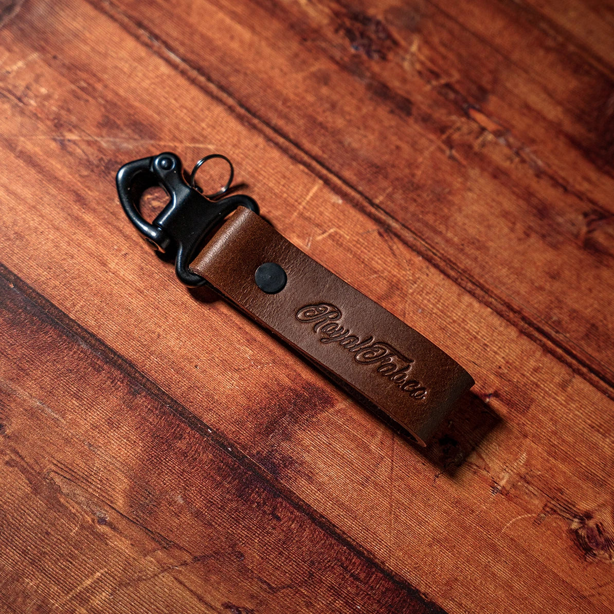 Black Leather Keyring