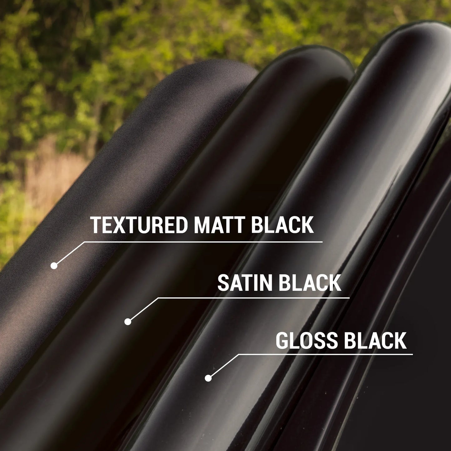 Options for the powder coating finish for your off road stainless steel snorkle