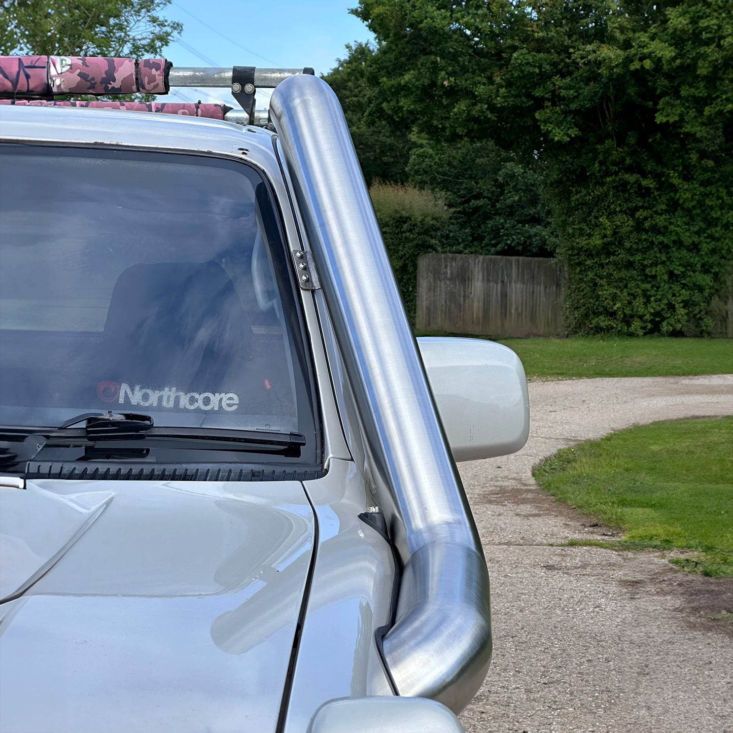 close up front view of Toyota Surf 4Runner with Stainless Steel Snorkel Kit installed