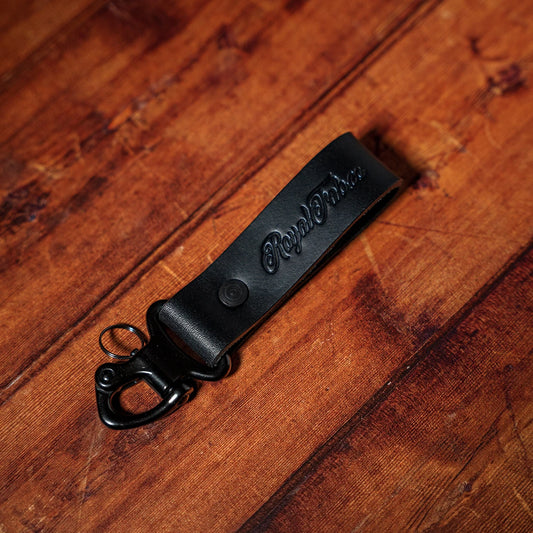 Black leather keyring