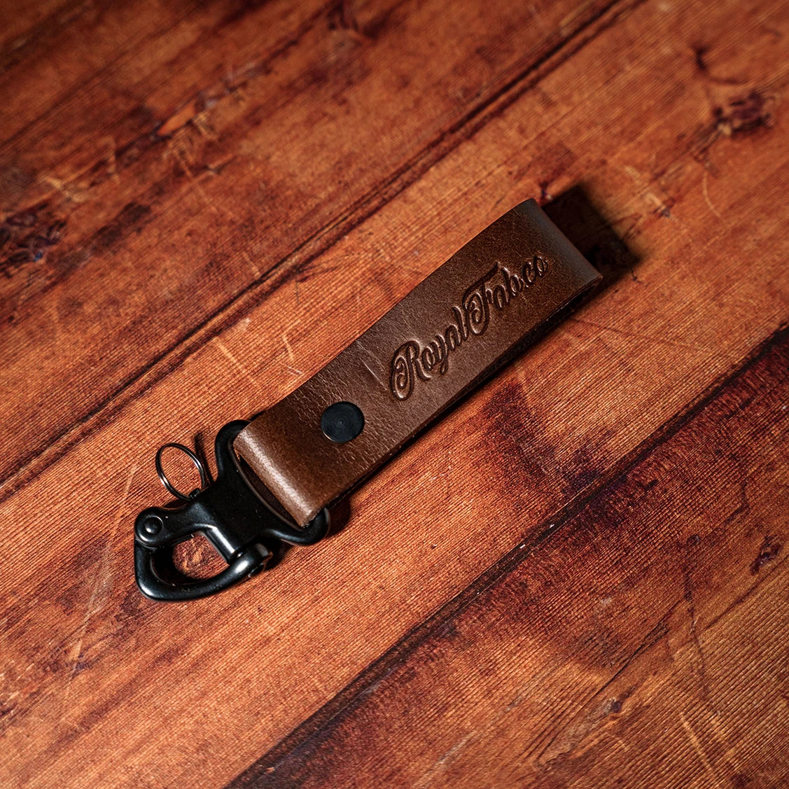 handmade in Sussex leather keyring 