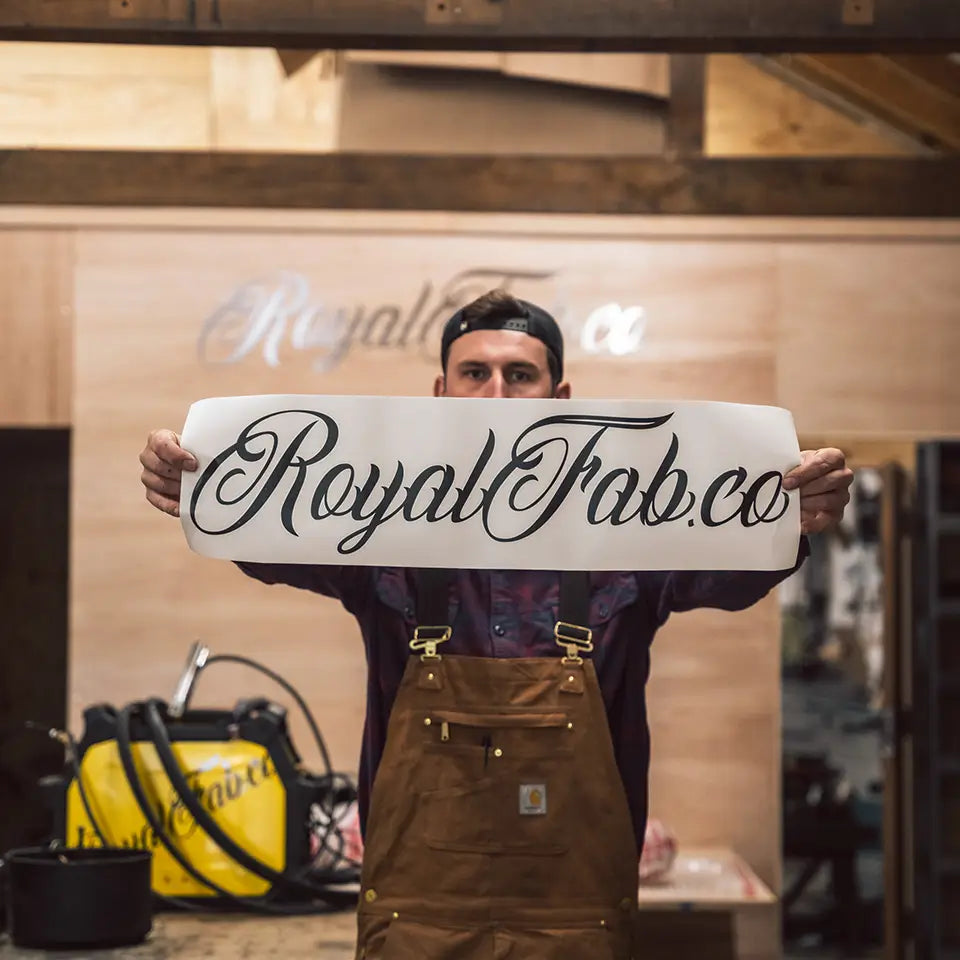 Large Royalfab logo sticker for trucks