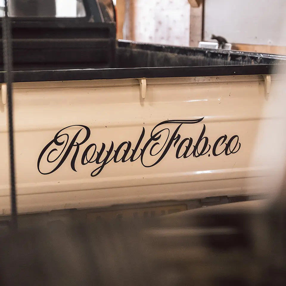 700mm wide Royalfab logo sticker for trucks